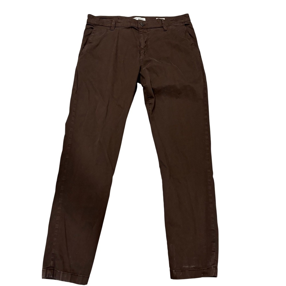 Mavi Edward Slim Straight Leg Brown Chino Pants Mens 36x34 Cotton‎ Stretch